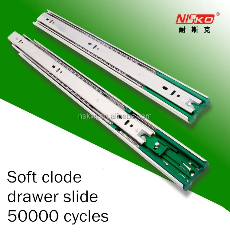 3 Fold 45mm Silent Smooth Soft Close Ball Bearing Drawer Slides