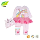 Fashion long Sleeve Girls Boutique Clothing Set Wholesale baby's Clothes A conjoined coat with a lovely hat