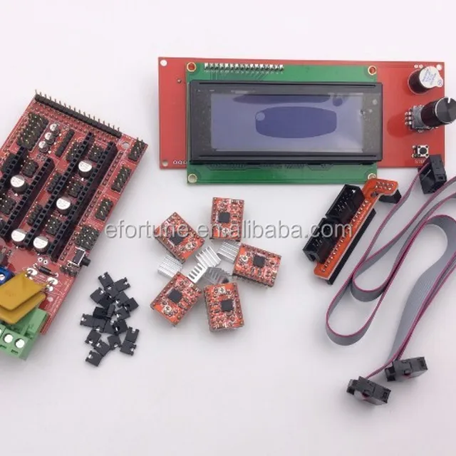 RAMPS 1.4 Board kit for 3D Printer ( ramps 1.4, A4988, heat sink, 2004LCD Reprap Ramps 1.4 Smart Display LCD Controller with SD