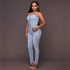 2018 New design one piece jeans fashion sashes pants