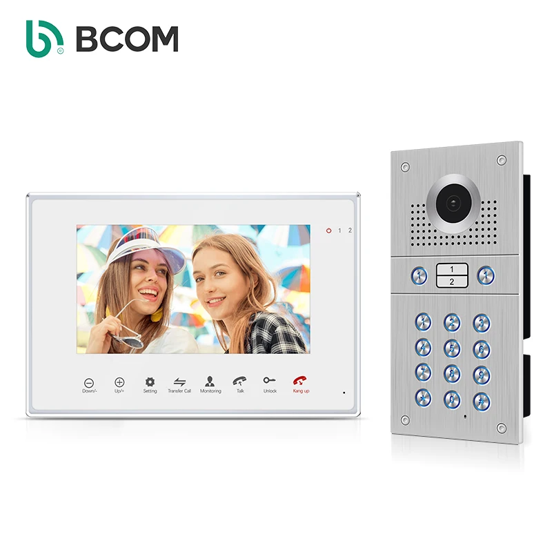 Durable door camera Stainless call panel Fashion design Support digital photo frame  intercom video doorbell For 2-Apartments