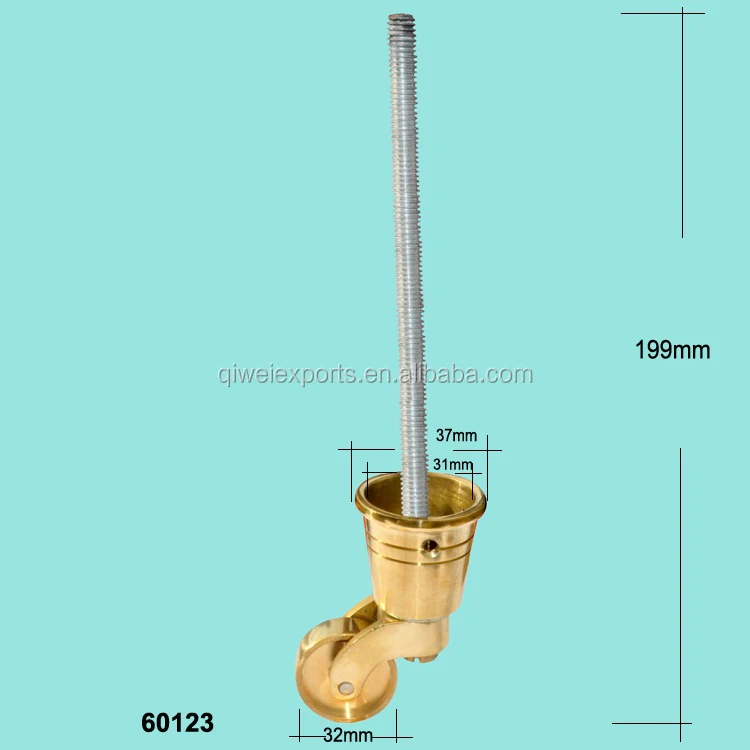 60123 long threaded brass caster