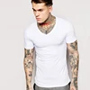 Hot sales v-neck white t-shirts wholesale