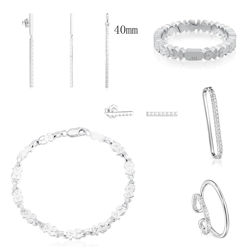2019 100% 925 Sterling Silver Multi-bear Straight Stick Fashion Pendant Ear Clip Bracelet Earmuffs Earrings Ring Free Shipping
2019 100% 925 Sterling Silver Multi-bear Straight Stick Fashion Pendant Ear Clip Bracelet Earmuffs Earrings Ring Free Shipping