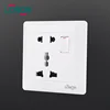 PC Metal 2 Gang 13A 2 & 3 Pin with double pole Universal Plug Wall Switch and Socket