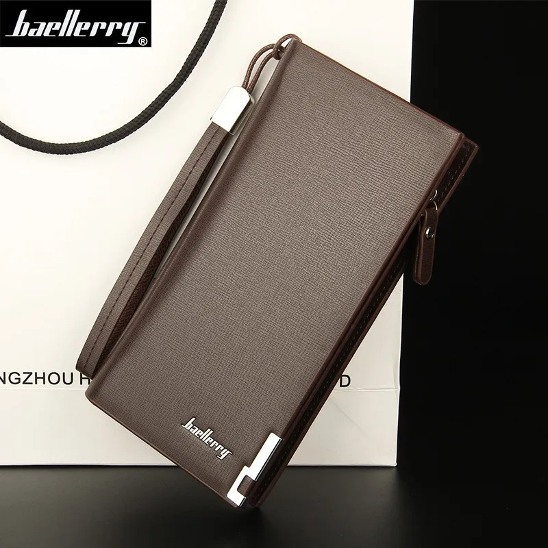 long purse business wallet pu leather purse wallet for men
