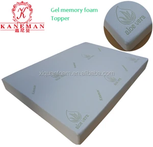 aloe vera fabric 4" gel memory foam mattress topper