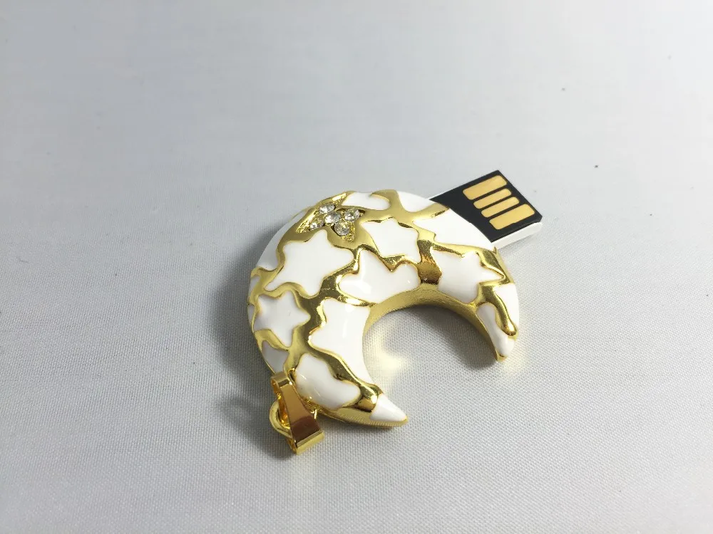 gadget moon shape crystal usb flash drive jewelry flash memory