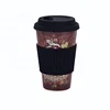 Made With Natural Bamboo Fibre Travel Coffee Cup Environmentally Friendly Black Reusable Coffee Cups 400ml