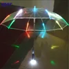 Hot Sale new 7 colors changing LED luminous transparent umbrella with flashlight function