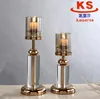 high quality luxury K9 crystal candlestick candle holders set of 2