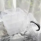 3 layers 18 cases colorful plastic multi-layer storage box portable simple jewelry plastic box