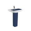 Ceramic sink,blue pedestal sink,ceramic blue and white washbasins