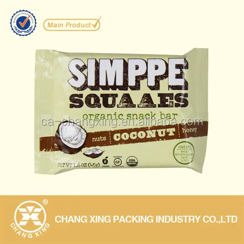 printing snack packaging,food bag, organic snack coconut packaging