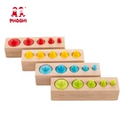 Hot selling kids cylinder blocks teaching material wooden educational montessori toy