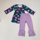 Hot sale series girls kids clothes long sleeve set wholesale children's boutique clothing