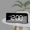 rechargeable LED Digital Display Table music alarm clock with mirror