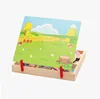 New arrival education wooden toy board game mall art board children magnetic puzzle