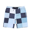 Custom checker print throughout oem private label quick dry surf board shorts with EZ fly closure