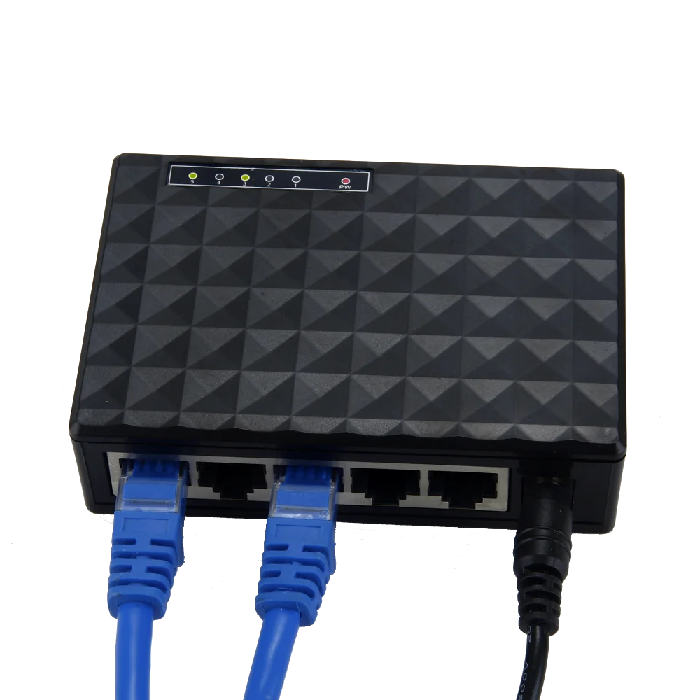 DIEWU Plastic black box 5 port 100Mbps RJ45 ethernet switch