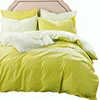 Buy it now !! Super soft queen size solid gold color 4pcs luxury 100% cotton bedding set