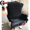 2019 Black High back luxury beauty salon royal waiting chair white sofa