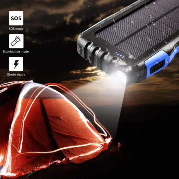 Outside Emergency Phone Charger 30000mah Monocrystalline Solar Power Bank Kit For Hiking - ANKUX.COM