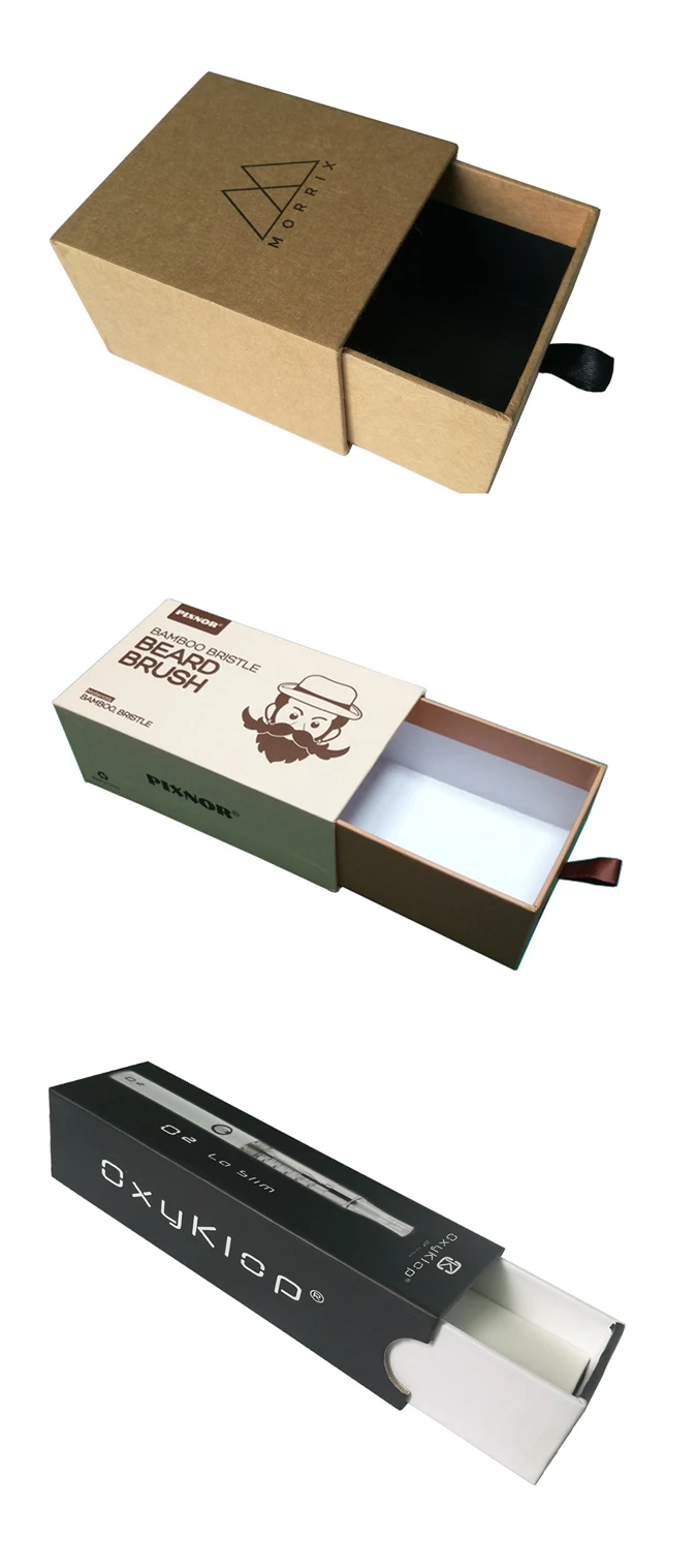 kraft cardboard gift packaging sliding paper drawer box