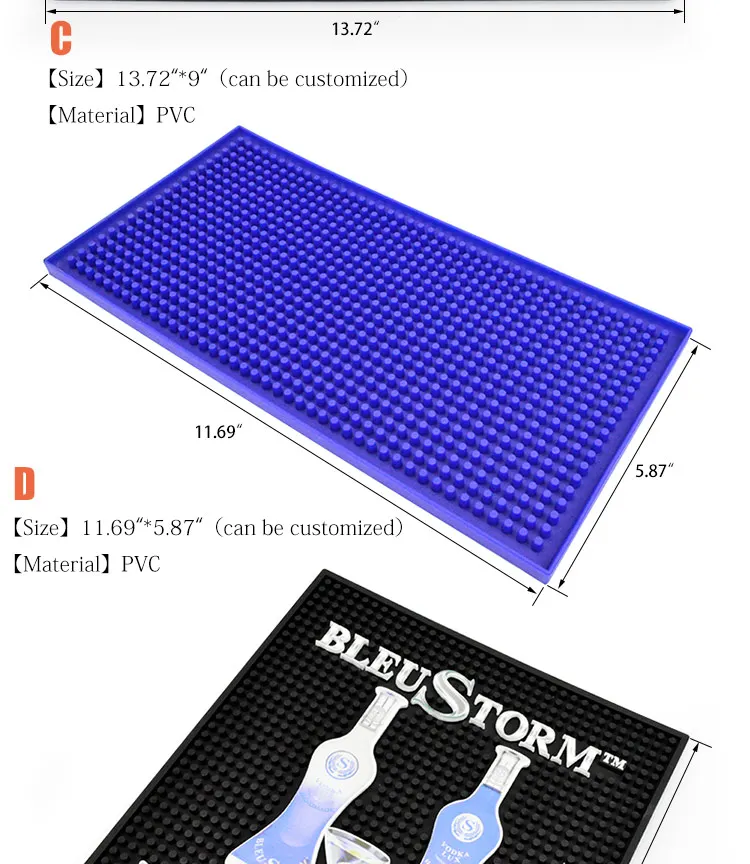 big popular customized rubber bar runner spill bee