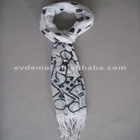 Viscose printed hijab shawl scarves with tassels