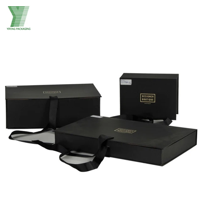 china suppliers matte black paper cardboard magnetic folding box