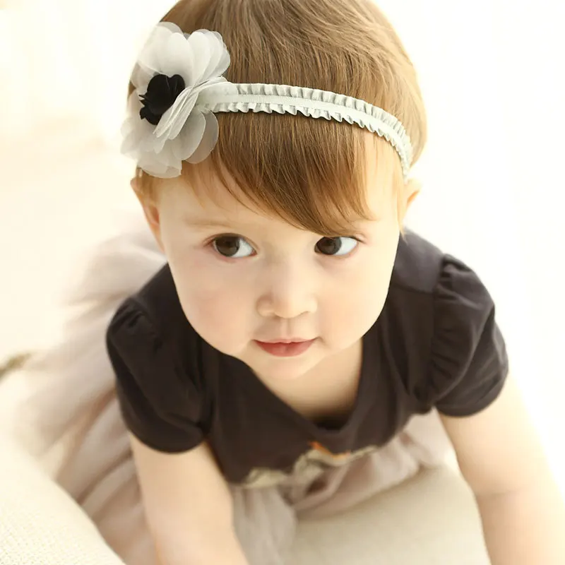 Wholesale Children Fashion Cute Flower Bowknot Crown Girls Hair Accessories Colorful Baby Elastic Hairband Headband For Kids