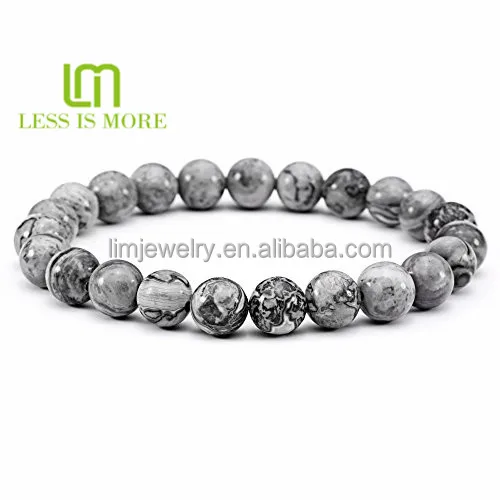 Men Bracelets Natural grey Picasso map Stone Healing Energy Balance Beads (8mm) Stretch 7-7.5" Gray
Men Bracelets Natural grey Picasso map Stone Healing Energy Balance Beads (8mm) Stretch 7-7.5" Gray