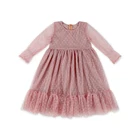 Beautiful Girl Dresses ruffled dot lace flower long Sleeve Children Girl Dress Wholesale Children Cute Kids
