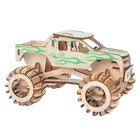 New-Land Funny Jigsaw 3D Puzzle DIY Wooden Toy Kit of Monster Truck