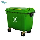 1100 / 660 L HDPE rubbish bin wheeled plastic outdoor waste container