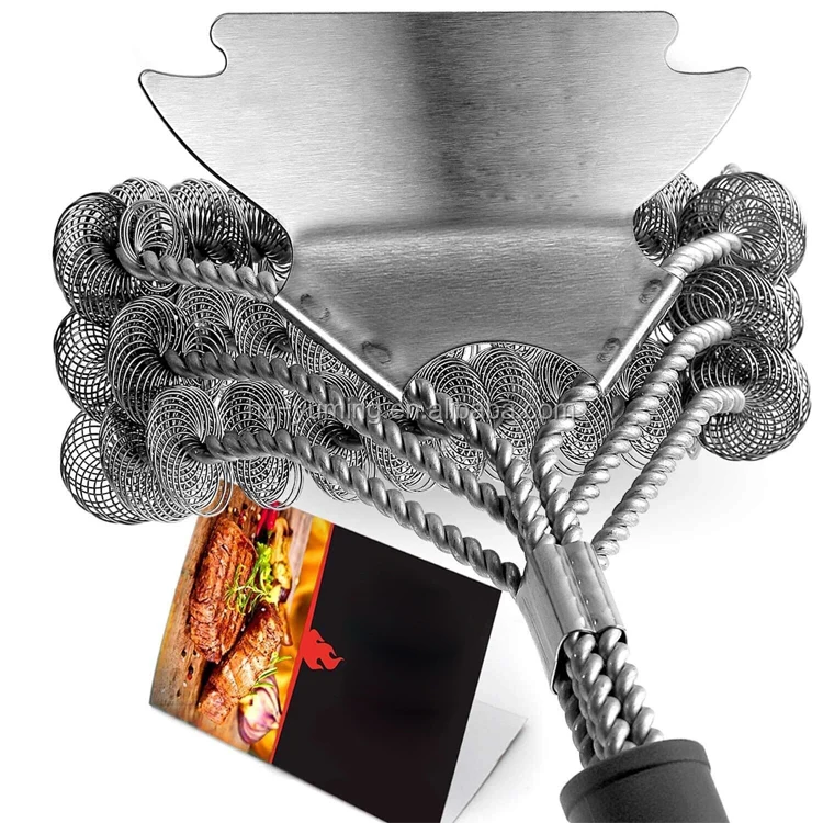 Stainless steel BBQ Grill Brush and Scraper Best BBQ Brush for Grill 3 in 1 Bristles Grill Cleaning Brush
Stainless steel BBQ Grill Brush and Scraper Best BBQ Brush for Grill 3 in 1 Bristles Grill Cleaning Brush