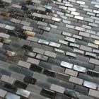 Vintage Dal Mare Birch Stone Glass Mosaic Tiles Mother Of Pearl Shells Polished