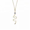 18k rose gold lucky diamond snake pendant artificial ruby necklace