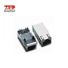 10/100 BASE-TX panel mount RJ45 shielded connector