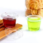 China supplier disposable Small Plastic sauce 2 oz pudding portion Condiment Containers with Lids, jello shot cups