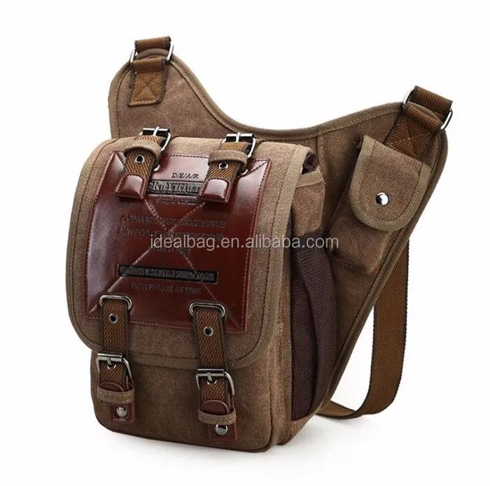 mens canvas shoulder sling bag