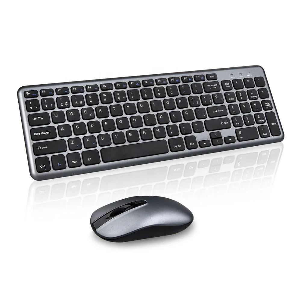 Дешевые 95 клавиш испанский язык клавиатура и мышь игровая клавиатура компьютер геймер для рабочего стола