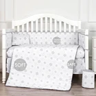 Simple gray printing theme baby bed set polyester microfiber european baby bedding set
