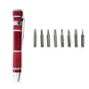 set of 8pcs precision screwdriver aluminium alloy pen type telecommunication screwdrivers tool pen 8 in 1 screw driver