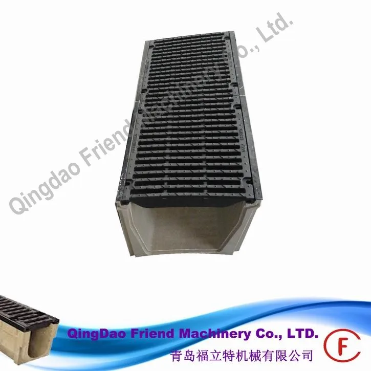 FM-G-EN1433 ductile fer gril et caillebotis sur gouttières, grille en fonte avec drainage des bordures