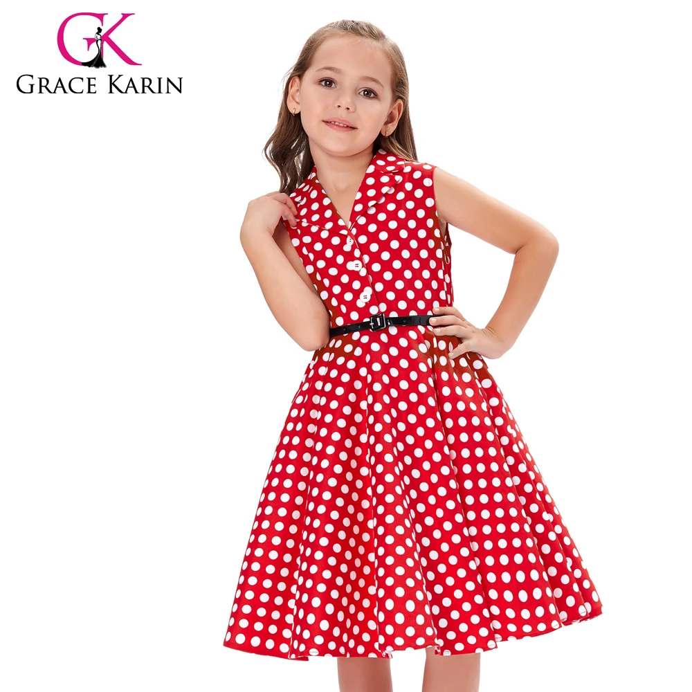 girls red polka dot dress
