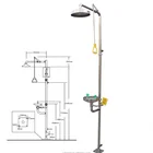 Histay industrial safety shower with eyewash station