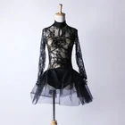 Black lace tight sexy ballet dance wear fashion unique style dance stage performance sequin performance wear