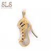 Girls Jewelry Accessories 925 Sterling Silver Jewelry Latest Gold Plated High Heel Charms Pave Diamond Shoe Modern Pendant